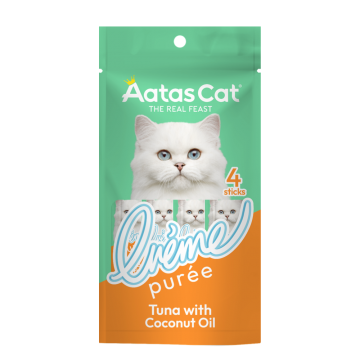 Aatas Cat Creme Puree Tuna with Coconut Oil 14g x 4's